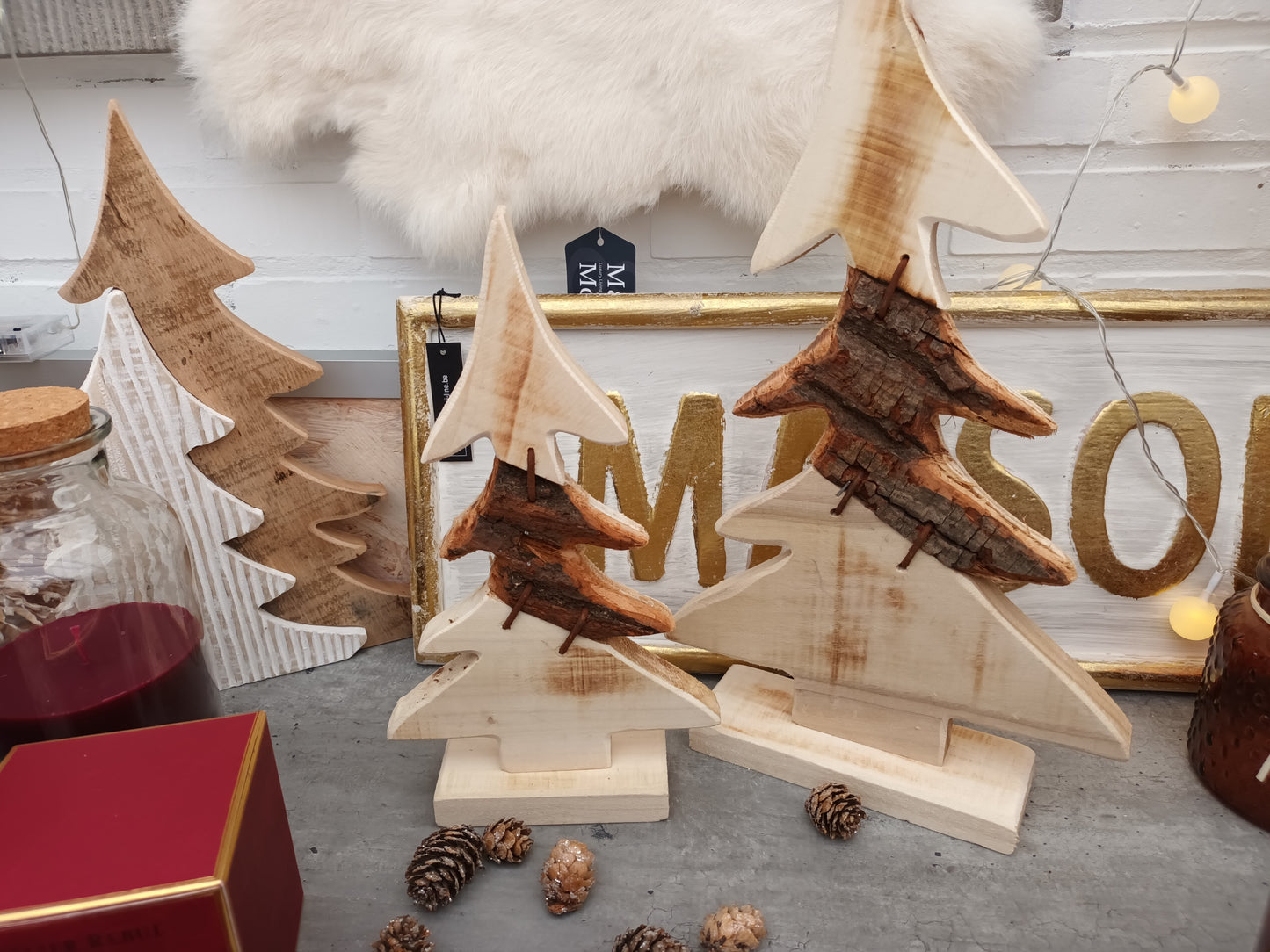 Houten kerstboom hoogte 29 cm