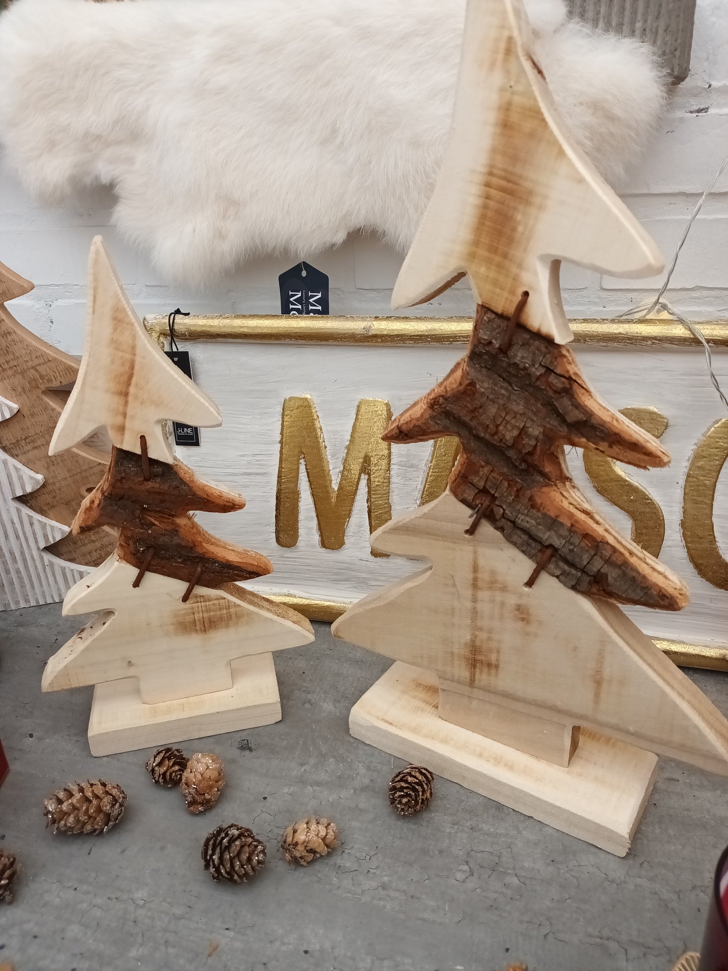Houten kerstboom hoogte 39cm