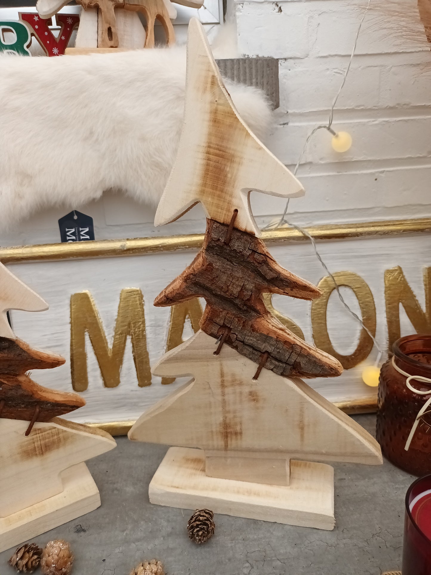 Houten kerstboom hoogte 29 cm