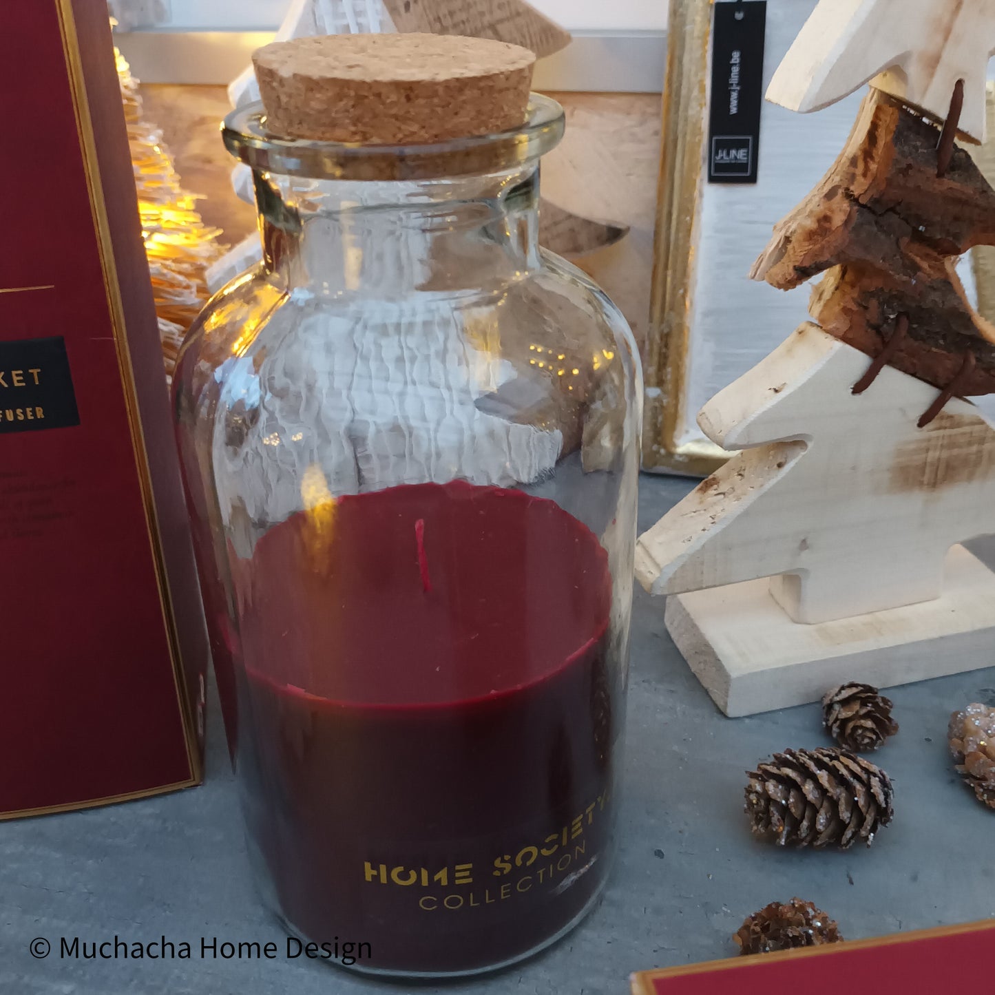 Kaars in glazen fles - Donker groen - Home Society