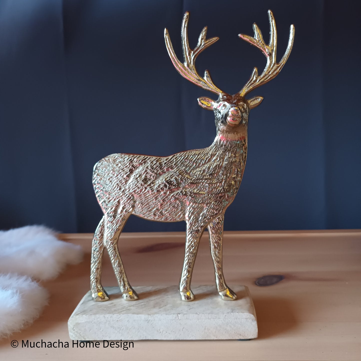 Rendier - Goud - Op houten staander