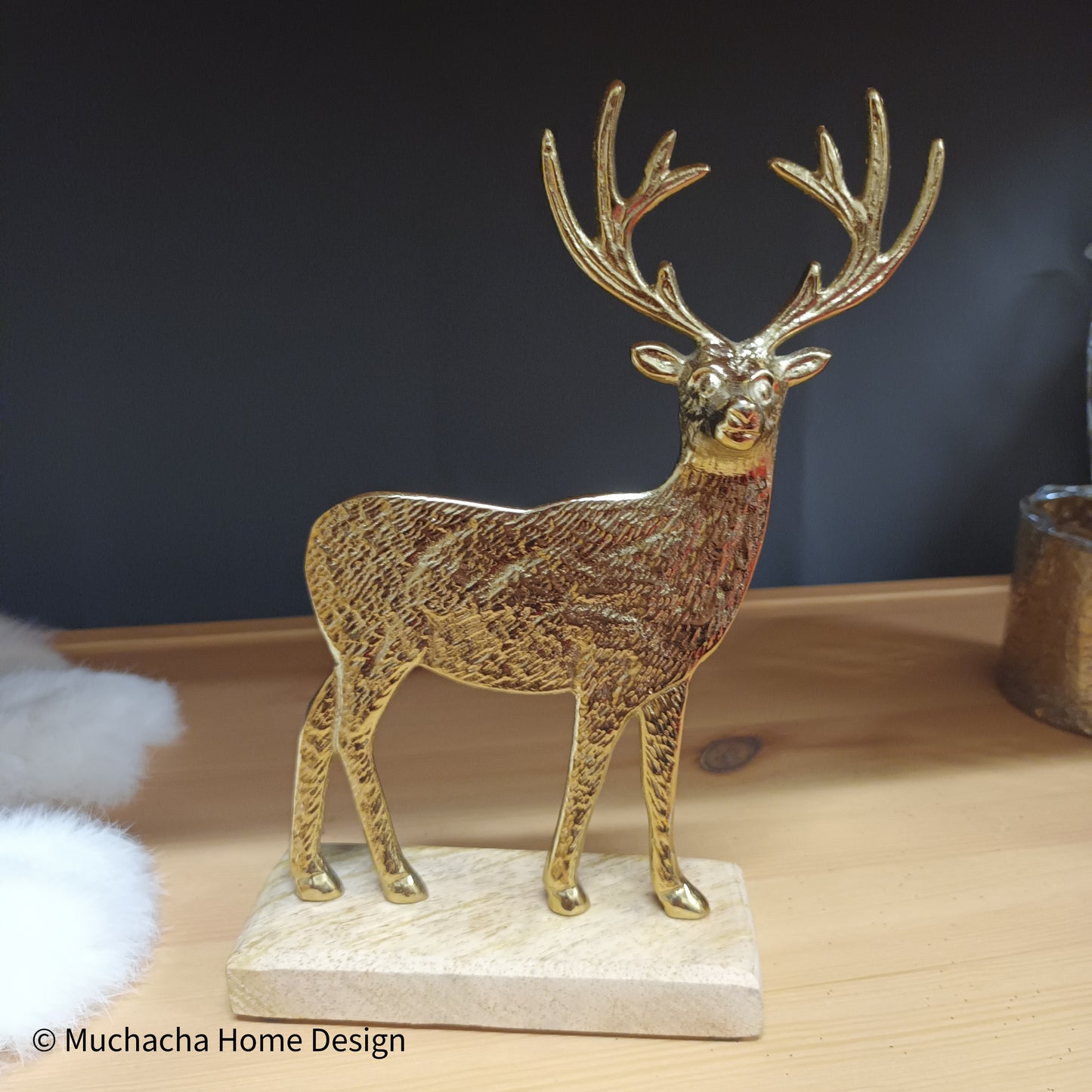 Rendier - Goud - Op houten staander