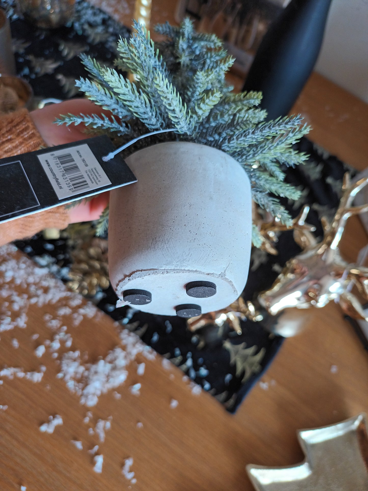 Minikerstboom - in grijze pot