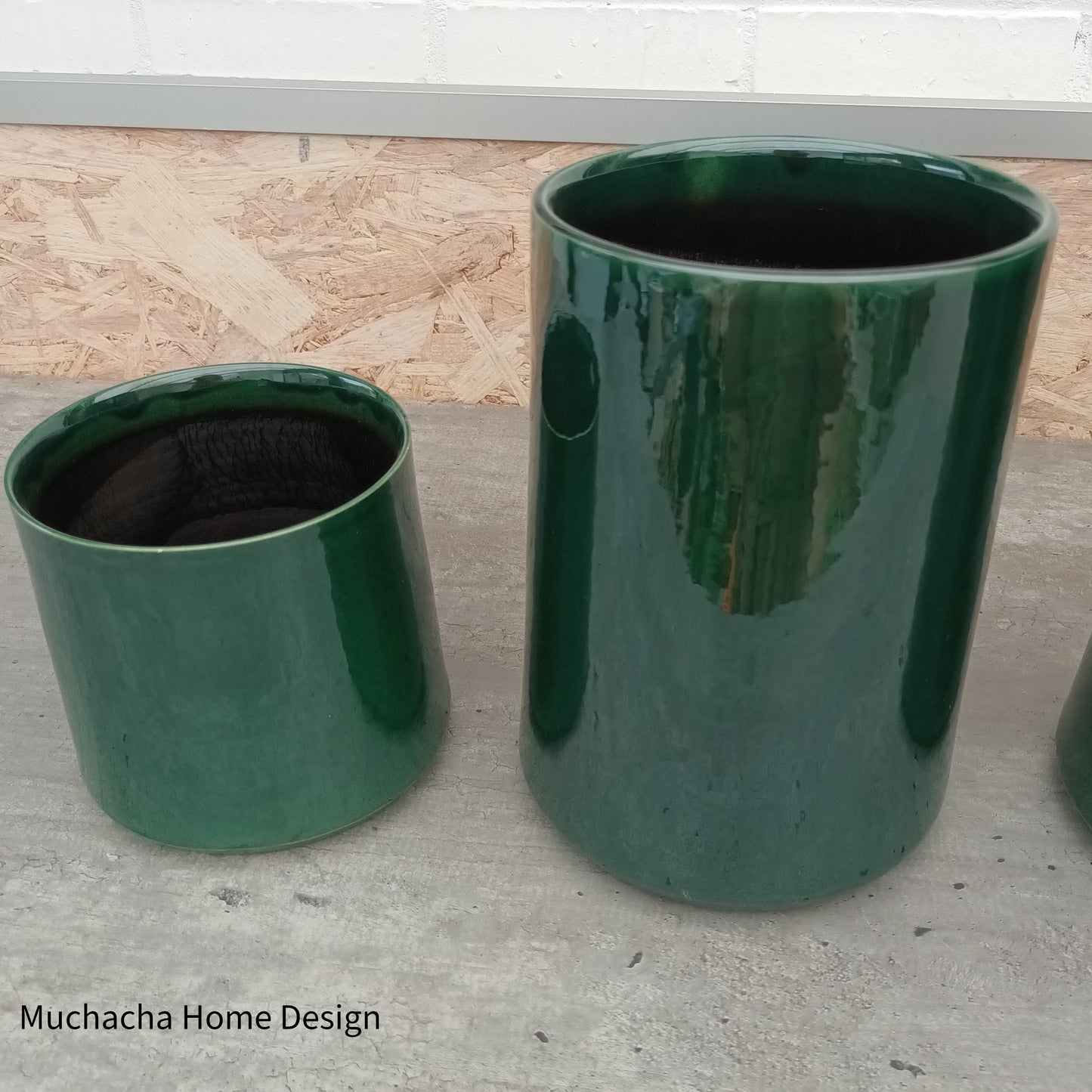 Groene metallic pot - H21cm