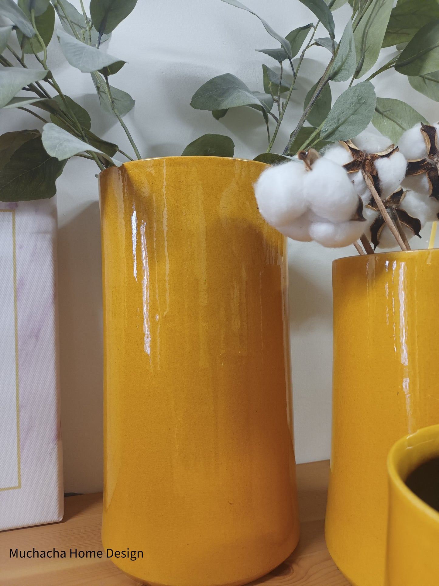 Bloempot geel H13cm - Decoratieve pot