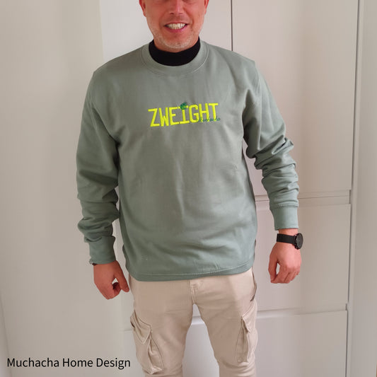 Sweater -ZWEIGHT - Geborduurd- Muntgroen - Muchacha  - Medium