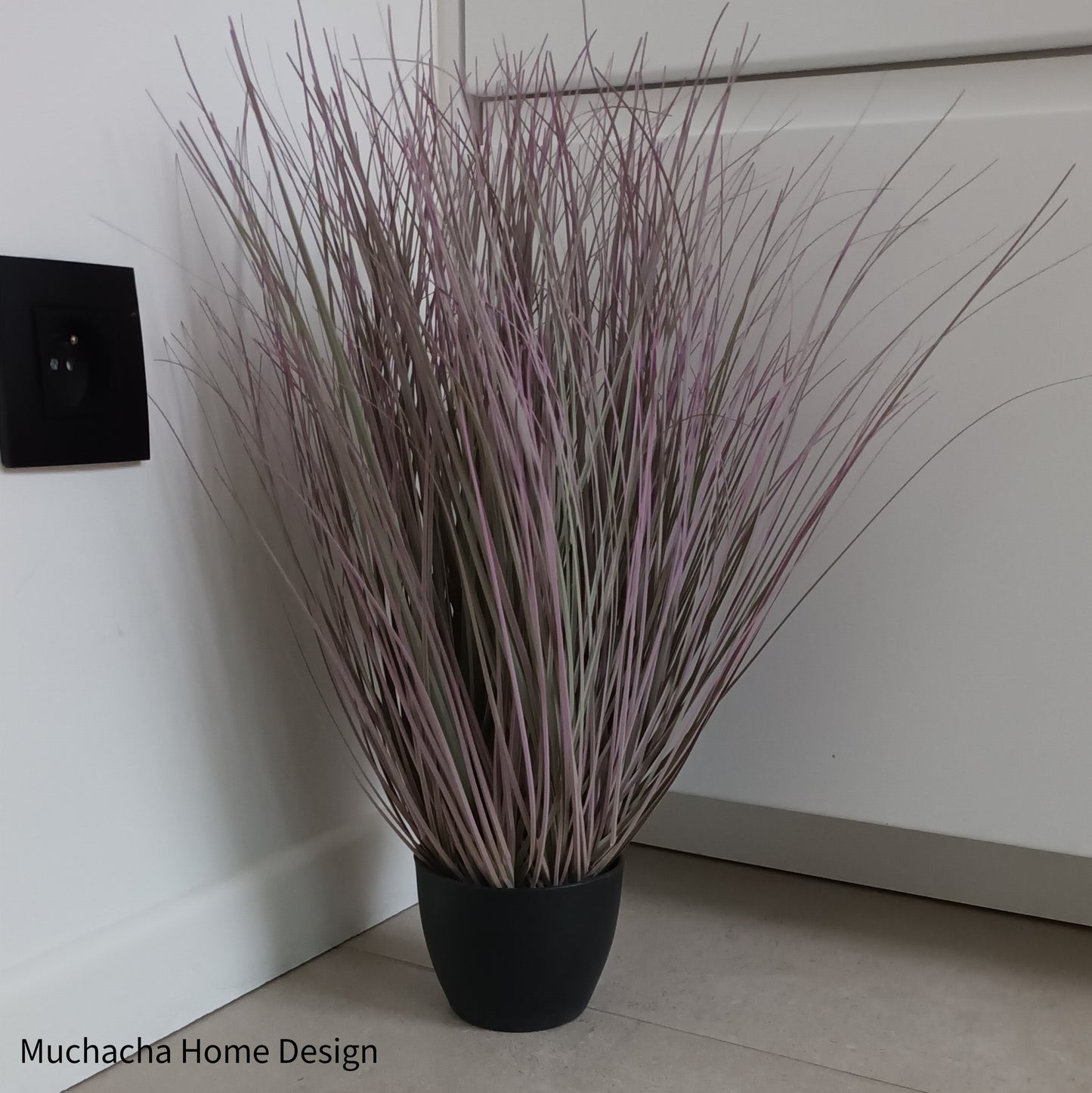 Siergras kunstplant - Paars - 40 cm hoog