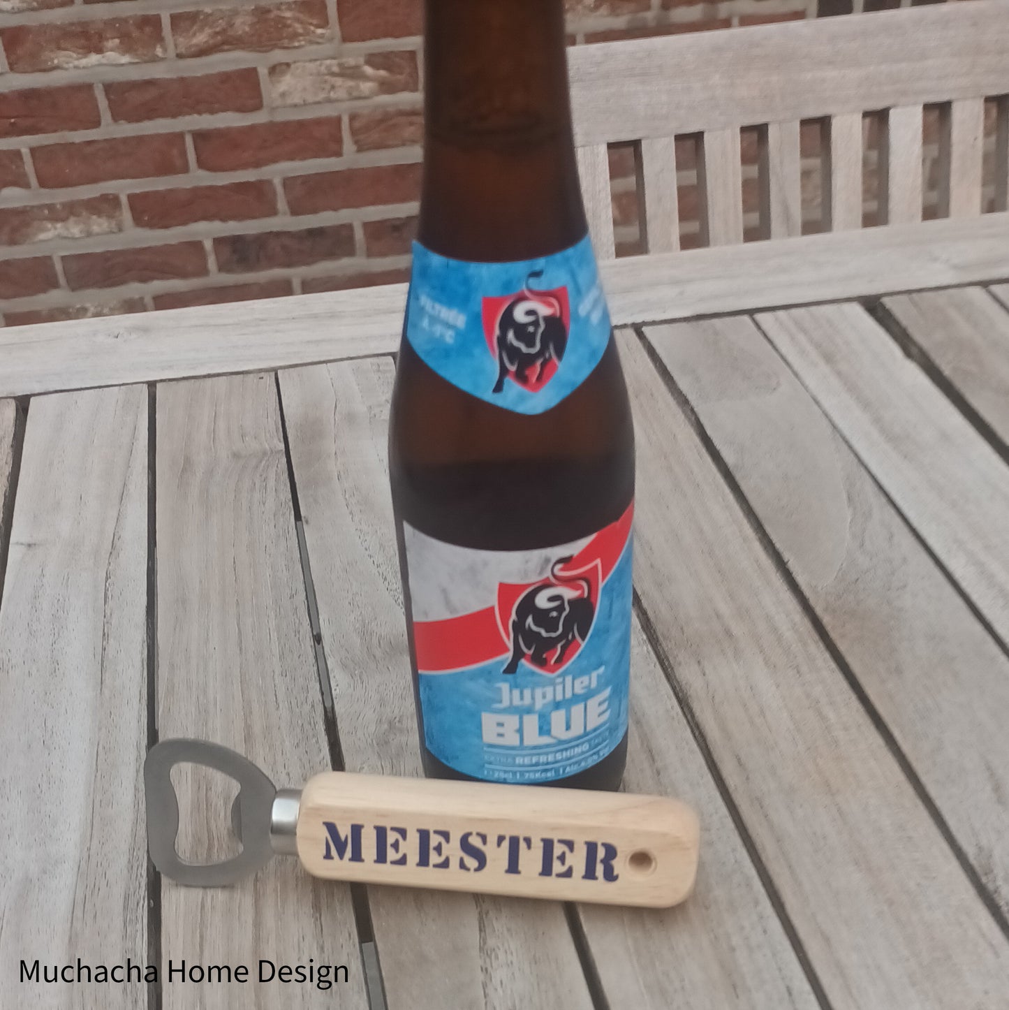 Flesopeners met gepersonaliseerde tekst - Houten bieropener -Biercadeau