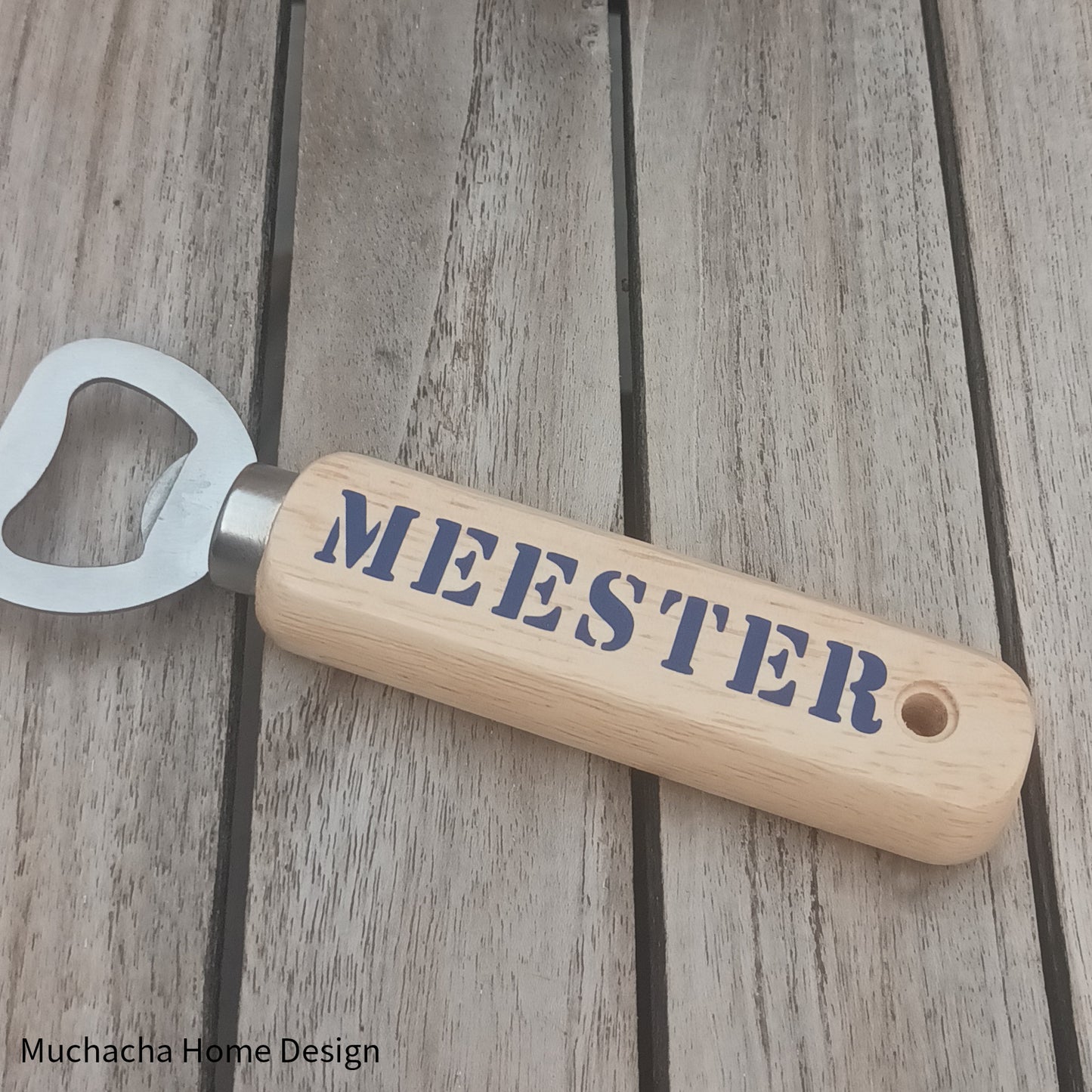 Flesopeners met gepersonaliseerde tekst - Houten bieropener -Biercadeau