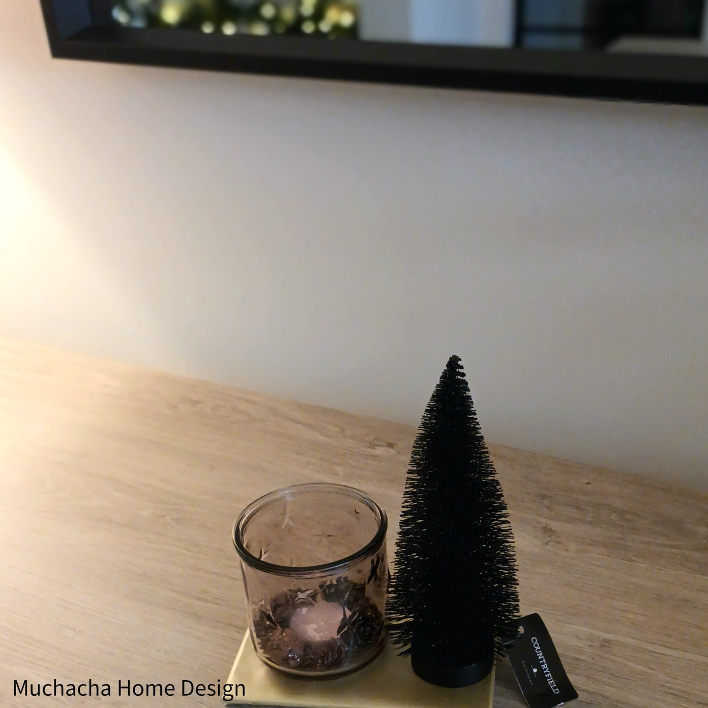 Kerstset - Kaarsenhouder kerst & zwarte kerstboom