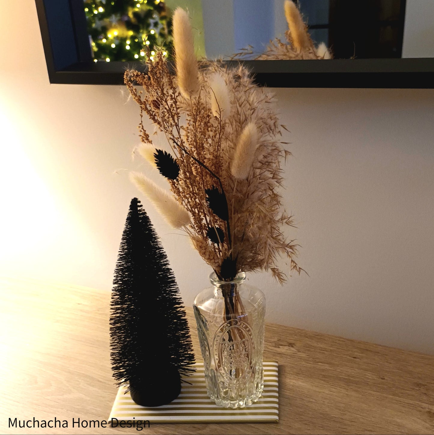 Droogbloemen & zwarte kerstboom