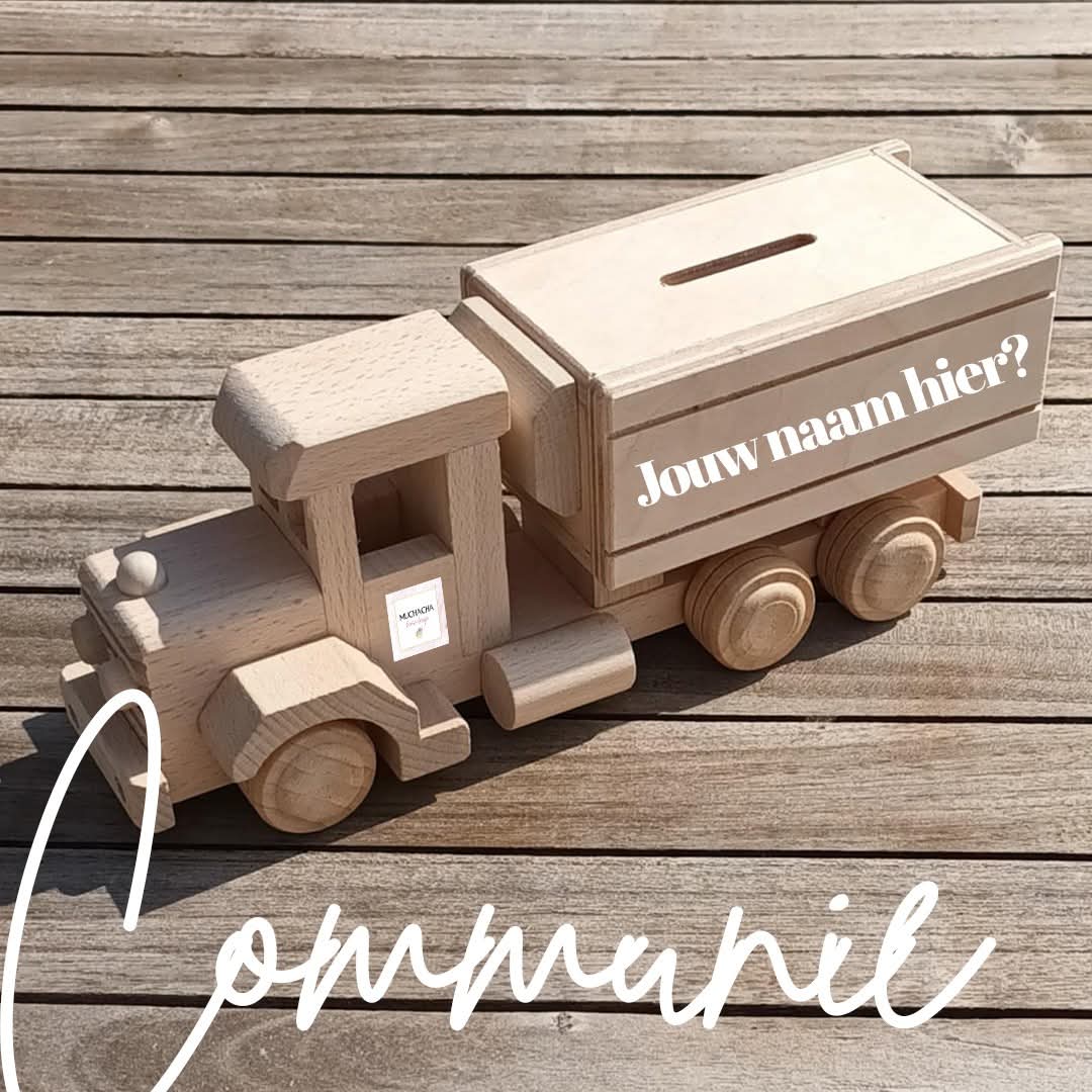 Houten speelgoed - Spaarpot - Gepersonaliseerd