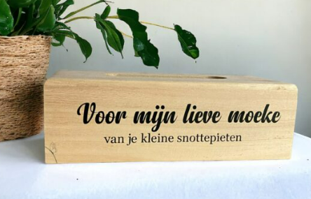 Tissuebox - Houten tissuebox - Gepersonaliseerd