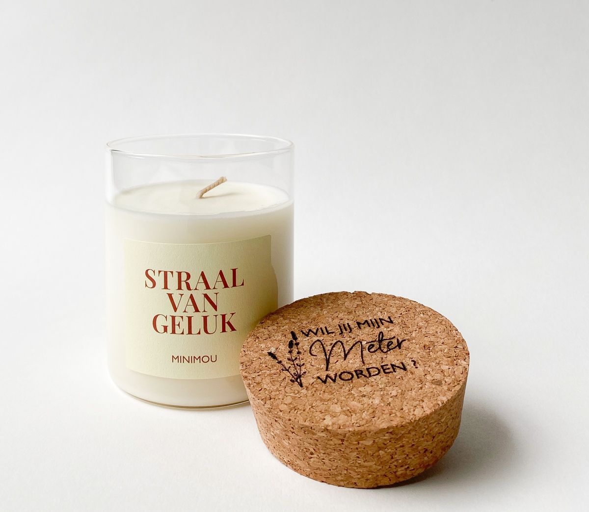 Geurkaars - Gegraveerd - met vraag wil jij mijn meter zijn? - Rosewood Velvet