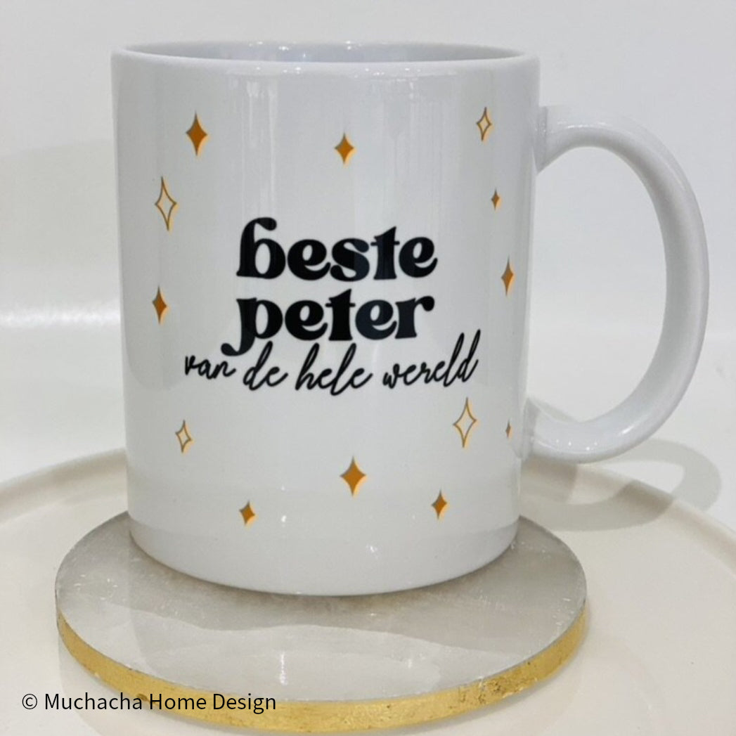 Helaas noot reactie Koffietas tekst "Beste peter van de hele wereld" - Ideale petercadeau –  Muchacha Home Design