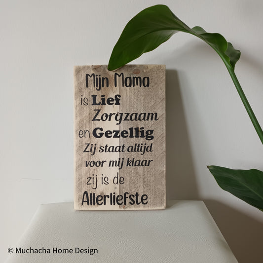 Houten plank voor mama - Moederdag - Verjaardag mama