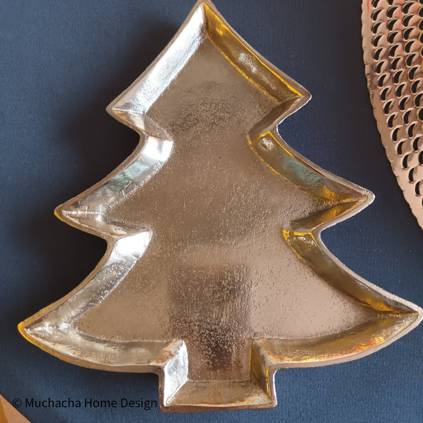 Kerstschaal - gouden kerstboom - 19cm