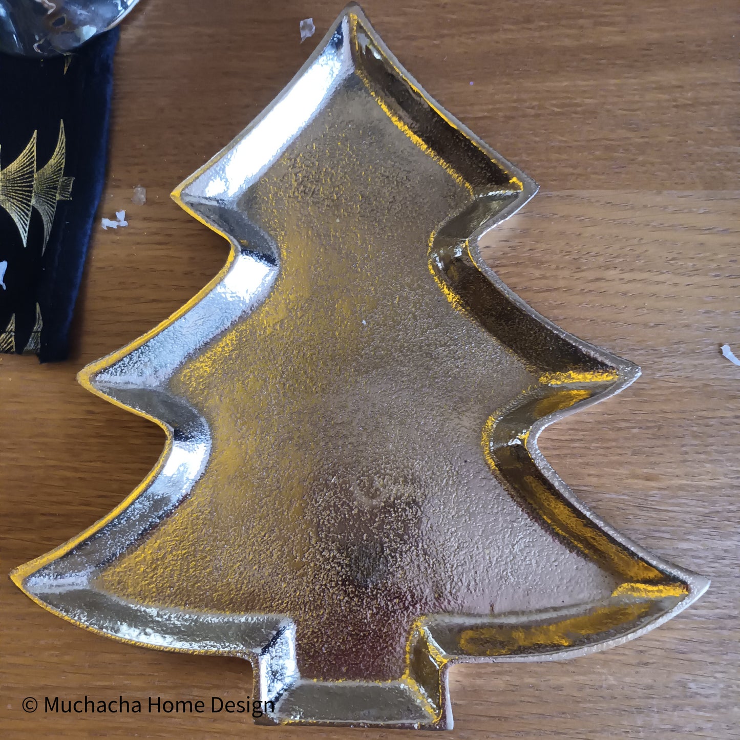 Kerstschaal - gouden kerstboom - 19cm