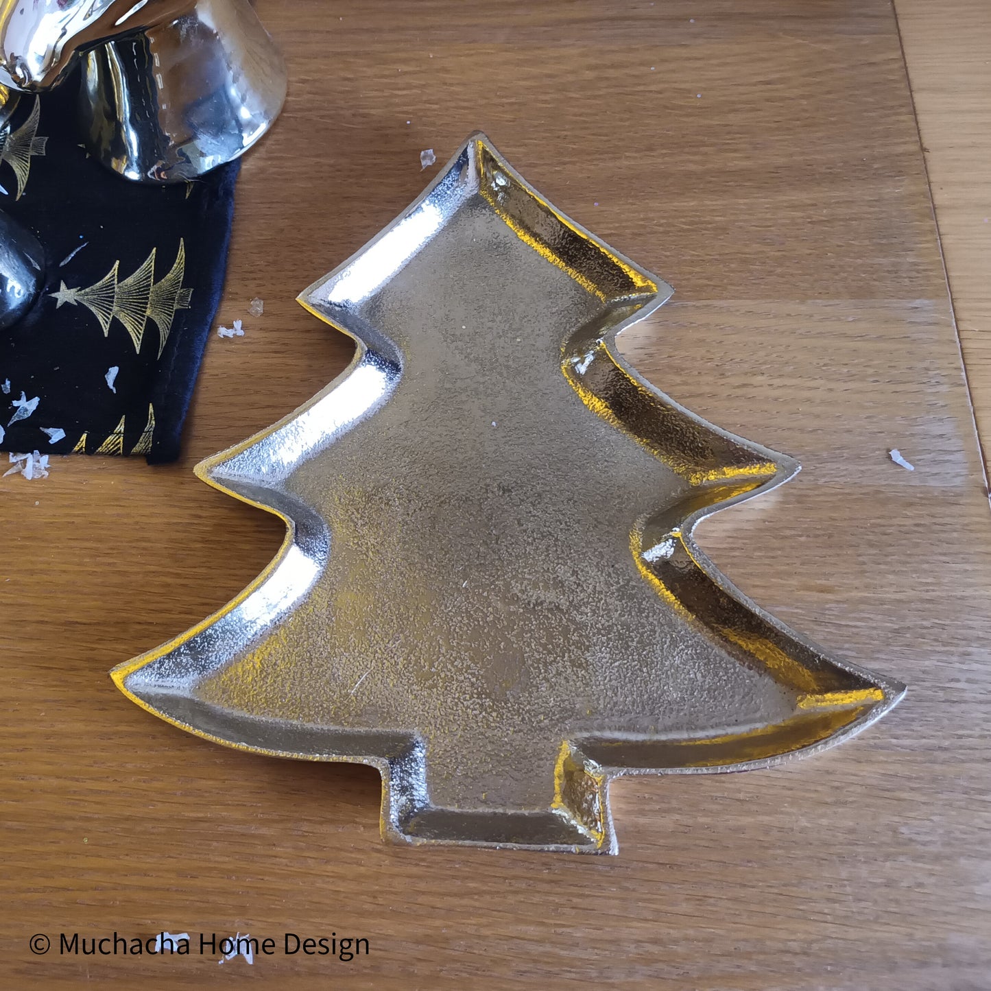 Kerstschaal - gouden kerstboom - 19cm