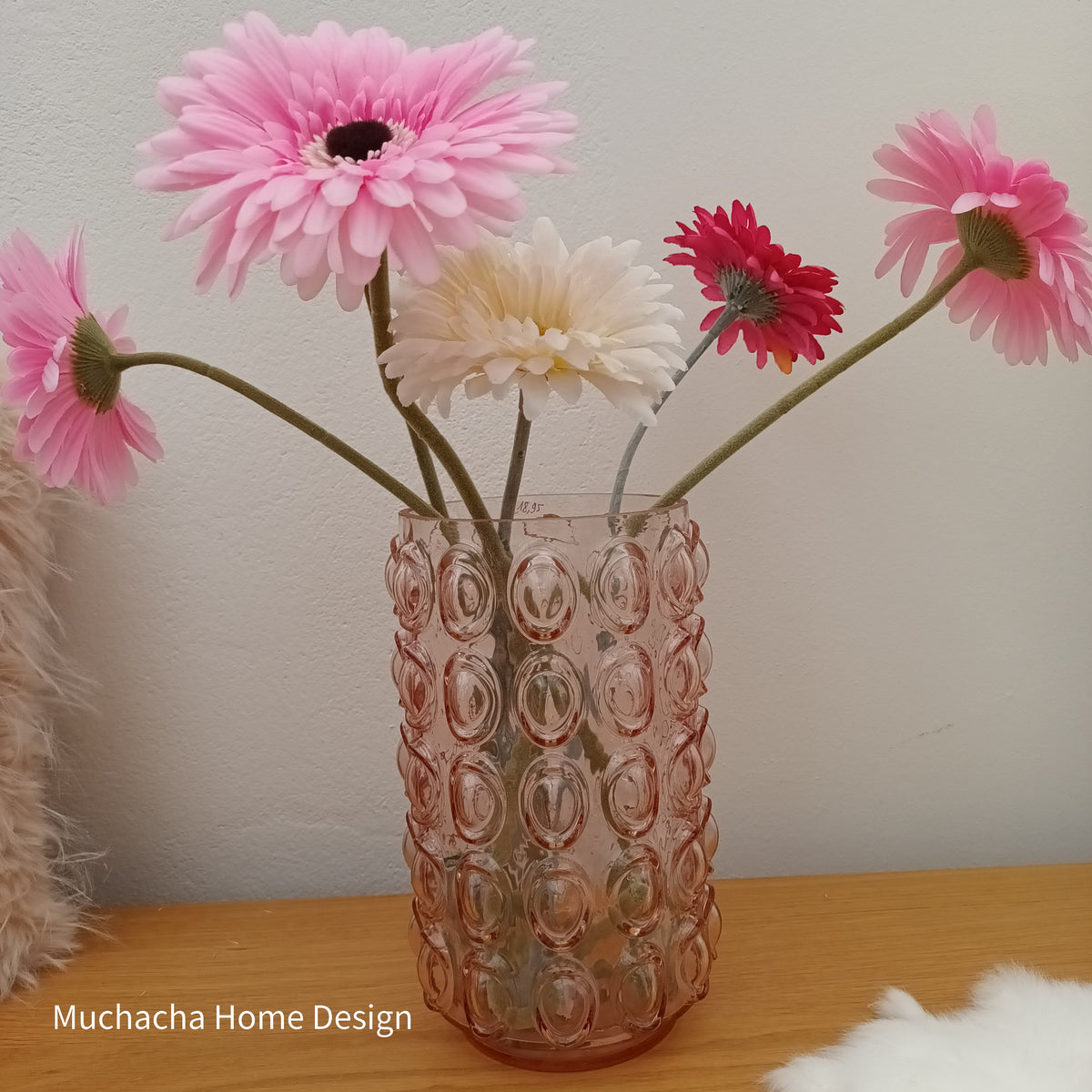 Roze vaas met dots