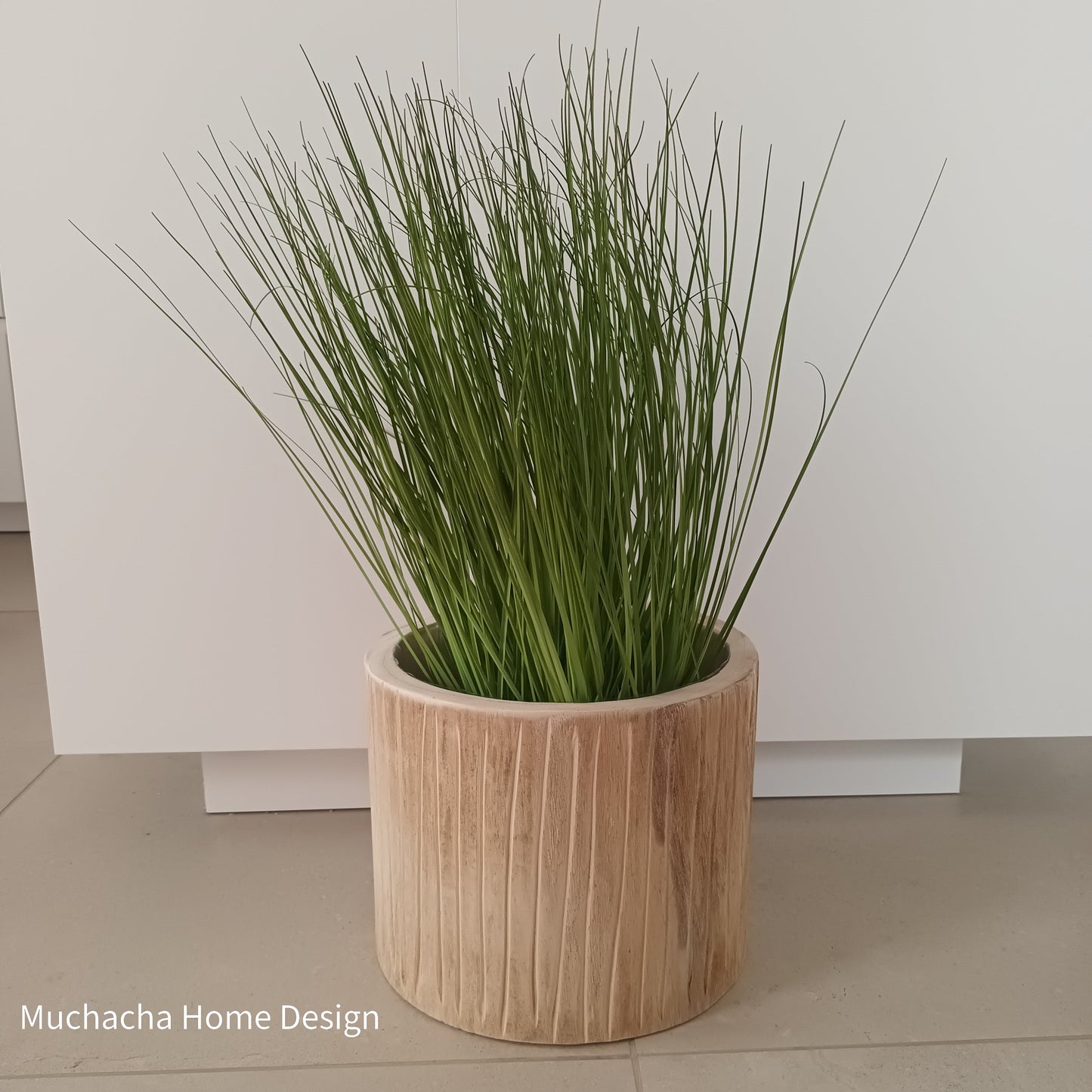 Sierplant siergras in metalen pot - Onion grass - 76 cm