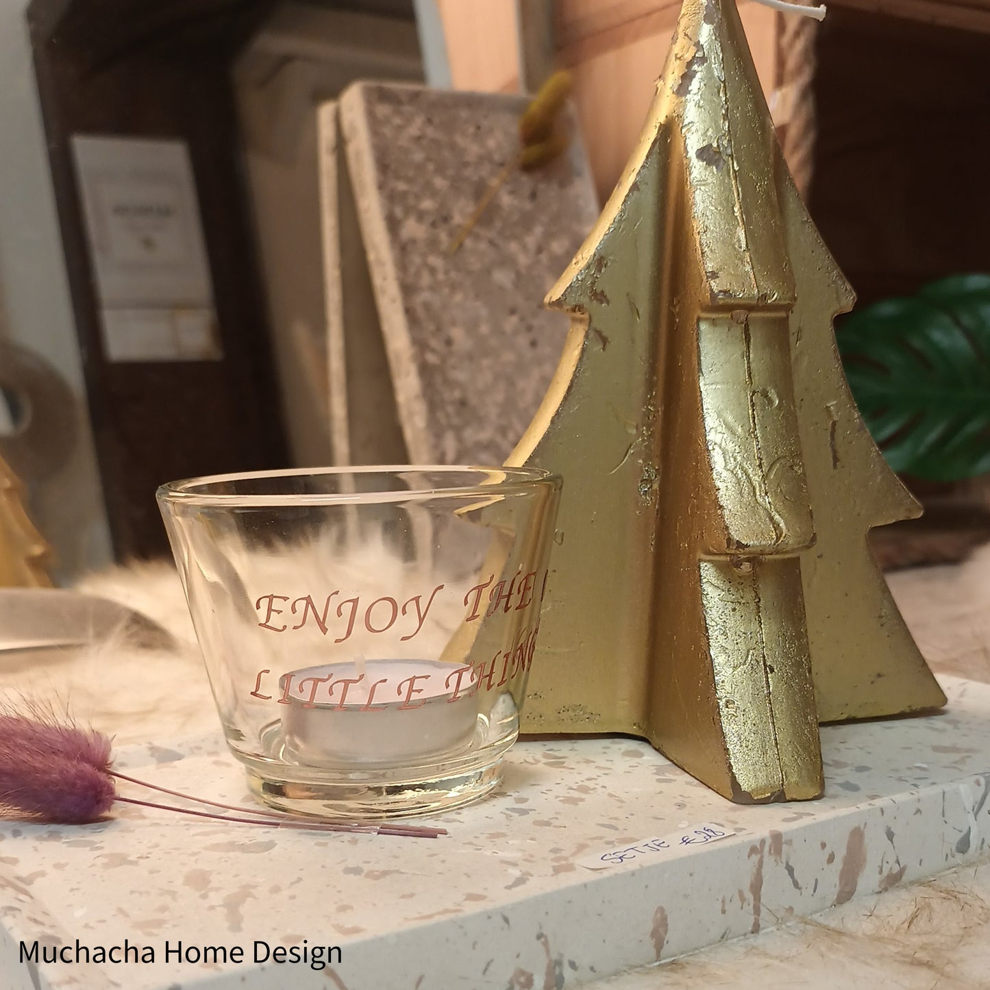 Kerstboom kaars - Goud