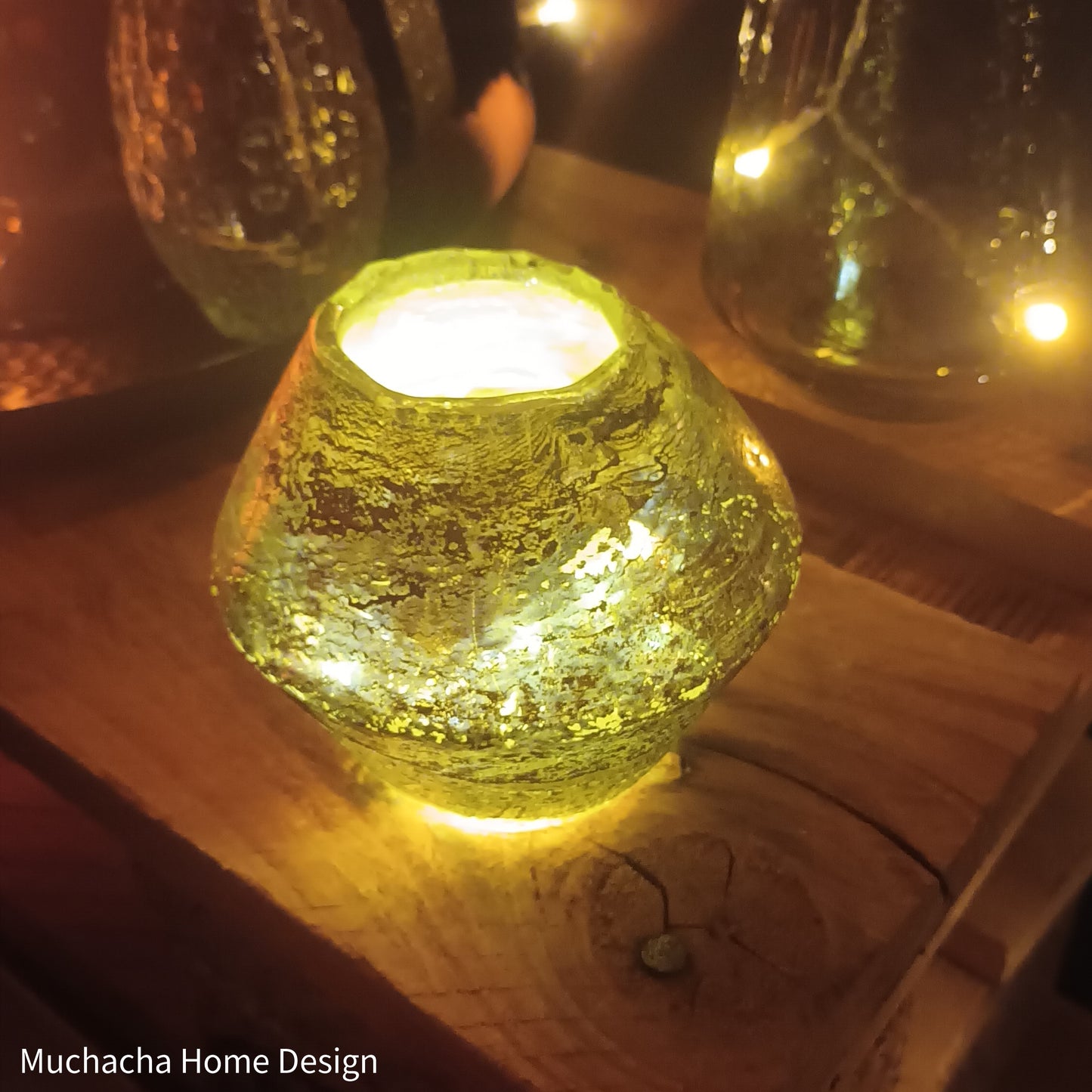 Kaarsenhouder - Bronsgoud - Craquelé