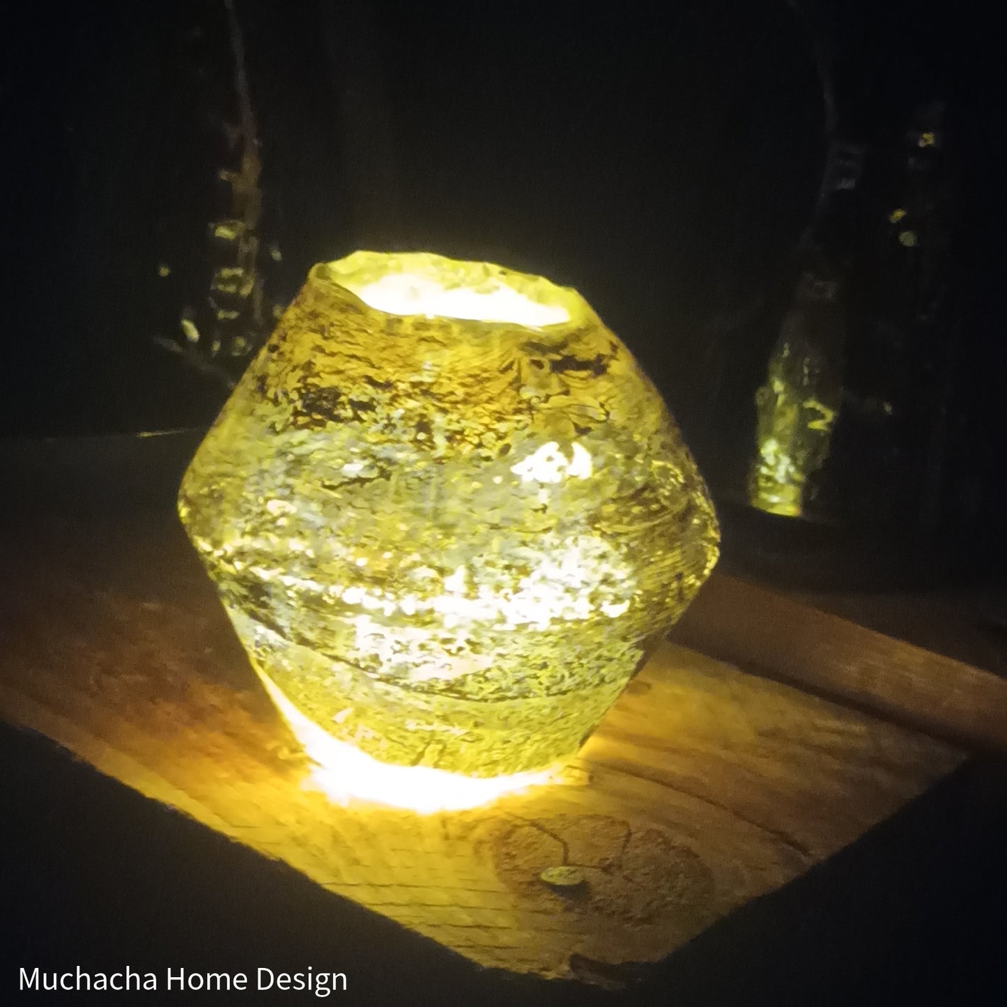 Kaarsenhouder - Bronsgoud - Craquelé