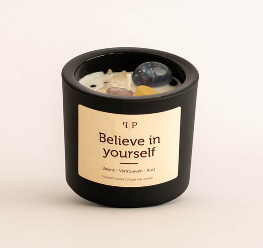 Geurkaars - Edelstenen - Believe in yourself - Huisparfum - Woonaccessoires - Cadeautip - Muchacha Home Design - Dendermonde