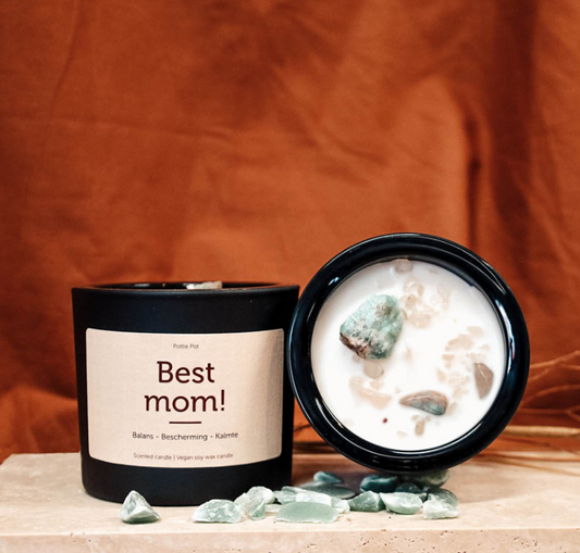Geurkaars - Best Mom - Amazoniet & Rozenkwarts