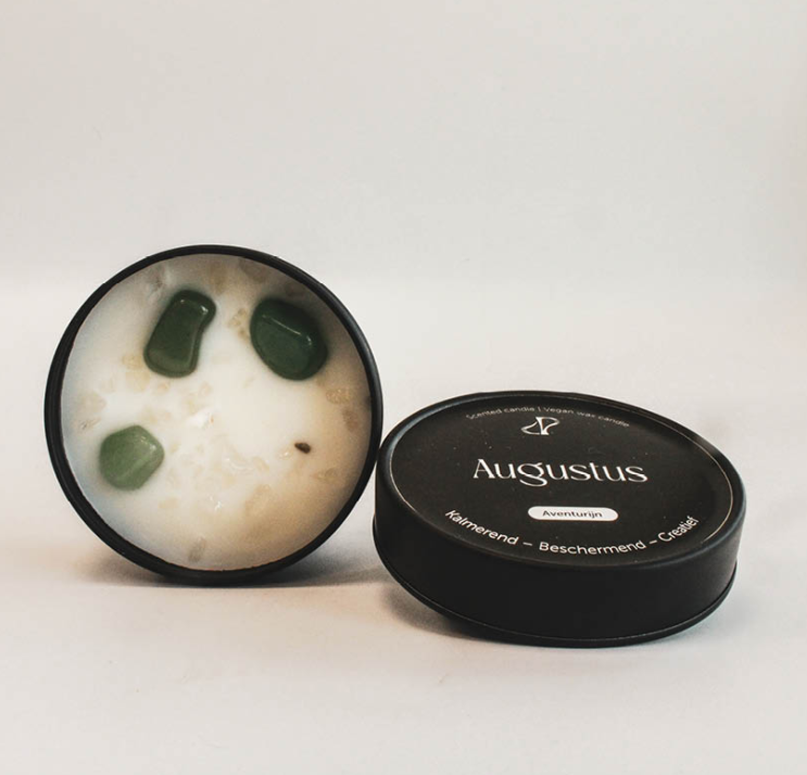 Maandblikje - Oktober - Geurkaars met edelstenen