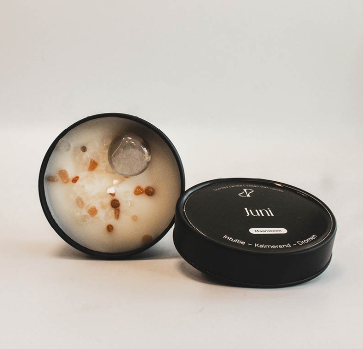 Maandblikje - Oktober - Geurkaars met edelstenen