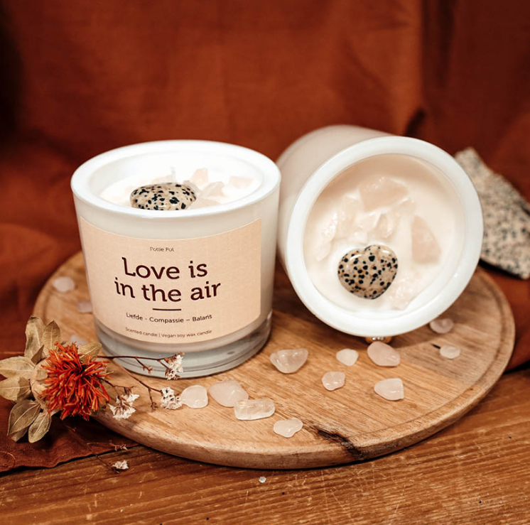 Geurkaars - Love is in the air - Rozenkwarts