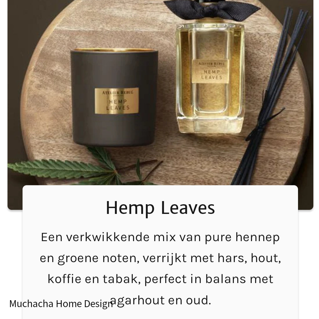 Geurkaars Hemp Leaves - Atelier Rebul