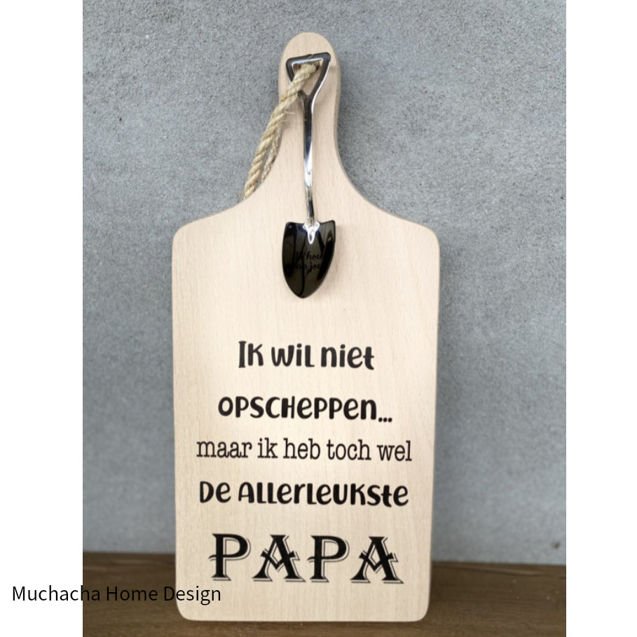 Tekstbord allerleukste papa met (op)schepje - Groene vingers